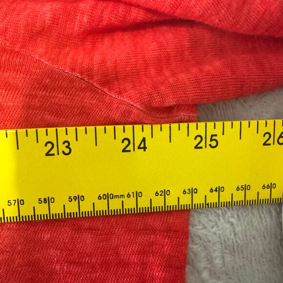 Chico's 100% Linen V Neck Long Sleeve Women's Tunic Top 3 US XL Coral Boho - Picture 5 of 7